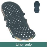 Seat Liner  to fit Silver Cross Surf, Pioneer & Wayfarer Pushchairs - Black Large Star Design